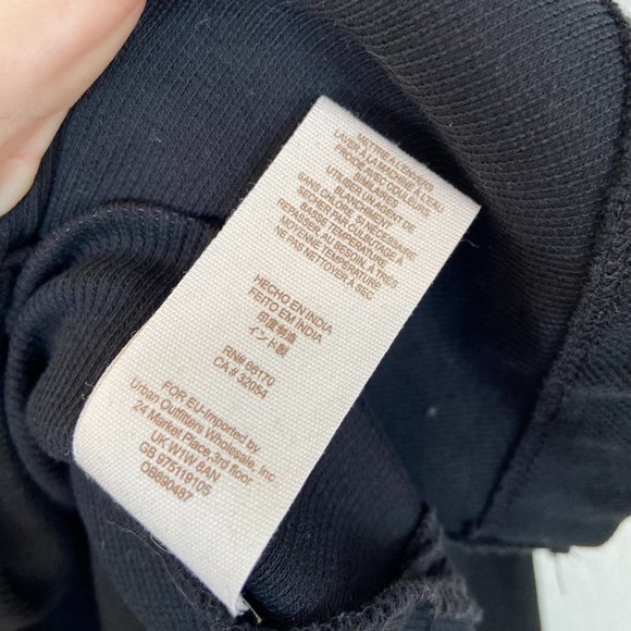 Free People Black Ribbed Daniella Pieced Peekaboo Mesh Shoulder Top Size Small - Picture 6 of 9